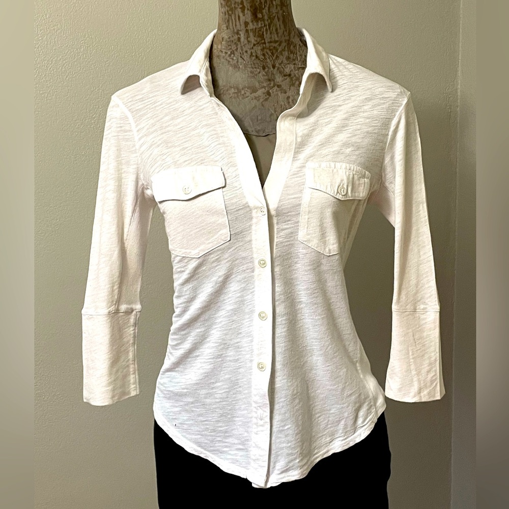 James Perse cotton button down T shirt - ombré color - size 0